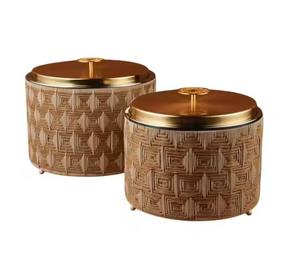 หม้อร้อนโลหะหุ้มฉนวนพร้อมที่จับลายดอกไม้สีทองสำหรับอุ่นอาหารหม้อร้อนแบบบุฟเฟต์ - Product Image 6