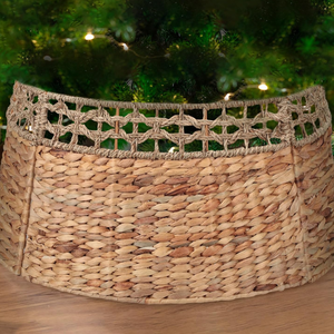 Falda de árbol de Navidad de Jacinto 2024 hecha a mano con cuello redondo Característica impermeable Tamaño personalizable Decoraciones navideñas elegantes - Product Image 4