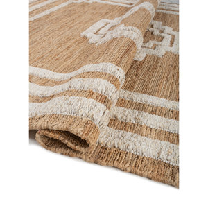 Alfombras de Yute y Cáñamo Anudadas a Mano con Patrón Geométrico Beige y Marrón de Nomadic Threads para Uso Doméstico-Pkjt-123 - Product Image 2