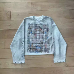 Camisetas Gráficas de Cuello Redondo Oversize para Hombre, 100% Algodón, Lavado Ácido, Impresión Digital Estilo Urbano de Alta Calidad - Product Image 1