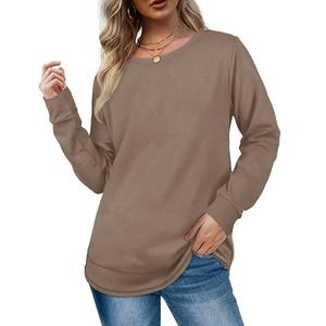 Sudadera de algodón de gran tamaño para mujer, cómoda, sólida, con cuello redondo y manga larga de lujo, al mejor precio, de Bangladesh - Product Image 2