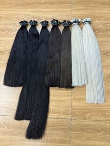 Extensiones de cabello eslavo virgen 100% al por mayor, cabello humano fuerte de Color negro Natural para exportación a granel - Product Image 6