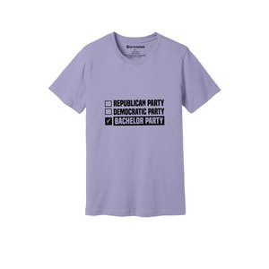 Camiseta de tela de algodón 100% con estampado de temas de fiesta 160-180 a GSM pesado 12 colores disponibles Personalice su propio diseño y colocación - Product Image 1