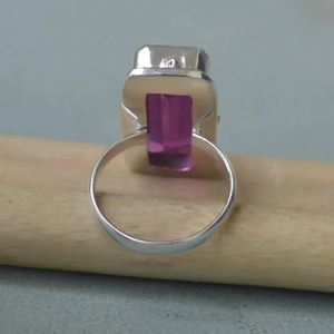 แหวนควอตซ์โกเมนโรโดไลต์925เงินสเตอลิงเครื่องประดับอัญมณีธรรมชาติคุณภาพสูงเครื่องประดับช่างฝีมือชาวคริสต์ - Product Image 3