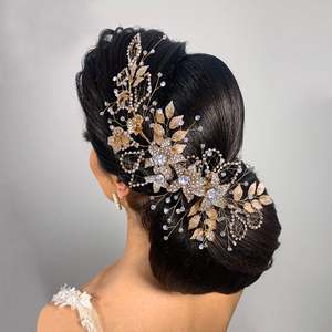 Bridella BHP282-G <b>Gold</b> Rhinestone Bridal <b>Headband</b> with Comfortable Fit for Weddings & Formal Events - Product Image 6