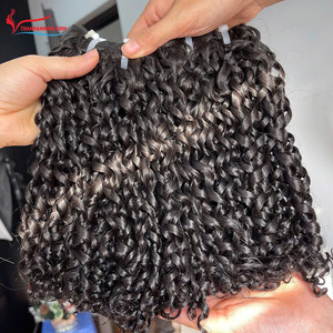 Trama de lujo del pelo 100% Extensiones de cabello humano vietnamita crudo con precio de fábrica trama de color natural Pixie pelo de trama rizado - Product Image 5