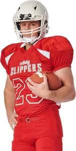 Maillot de football Huddle Standard Maillot de jeu de football adulte en polyester extensible, écarlate, noir, grand séchage rapide fabriqué au Pakistan - Product Image 3