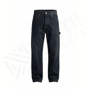 Custom Denim Straight Jeans Pants Men's Casual <b>Loose</b> Fit Hip Hop Vintage Winter Autumn Quick Dry High Quality Customized Color - Product Image 1