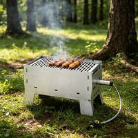 Barbecue pliable portable pour le camping en plein air, réchaud de pique-nique, barbecue au gaz