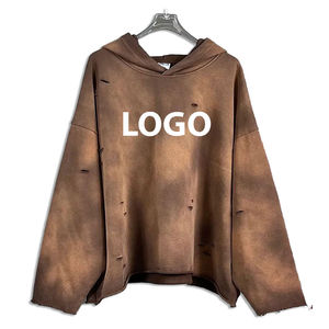 Top élégant meilleure vente hommes en détresse à capuche à manches longues thermique haute qualité coton polaire à capuche - Product Image 6