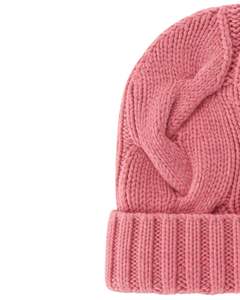 Customized Winter Knit Beanie Hat <b>Pink</b> Cable Knit Ribbed Cuff Warm Soft Acrylic Wool Blend Unisex Casual Skull Cap Wholesale - Product Image 2