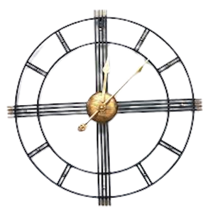 Hot Sale Iron Black Metal Round Shape Living Room Silent Sleep Quartz Movement Home Decorative <b>Clock</b> Gift <b>Clock</b> - Product Image 2