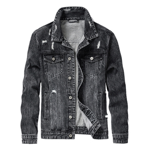 เสื้อแจ็คเก็ตยีนส์ปกพับสำหรับผู้ชาย ไม่มีฮู้ด ทรงเข้ารูป สไตล์ลำลอง สตรีทแวร์ แจ็คเก็ตยีนส์ แขนยาว เสื้อคลุมแฟชั่นทันสมัย ปี 2022 - Product Image 2