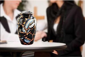 Handmade <b>Large</b> Adult Mosaic Aluminium Glass Cremation <b>Urn</b> Unique Funerals Supply With Individual Tiles Applied Burial - Product Image 5