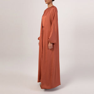Haute qualité moyen-orient femmes modeste musulman Abaya personnalisé ballon manches poignets mode dubaï Design brillant soie étage longueur - Product Image 2