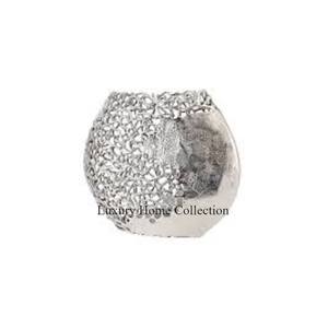 Vase personnalisable de conception standard de forme ronde avec un design à moitié perforé couleur argent poli miroir à un prix raisonnable - Product Image 1