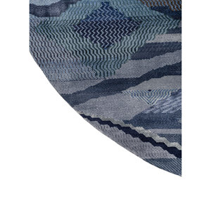 Alfombras Manchaha Azules de Lana y Seda de Bambú Anudadas a Mano con Patrón Geométrico para Uso Doméstico, para Sala de Estar, Dormitorio o Pasillo-Les-2933 - Product Image 4