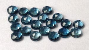 Natural London Blue Topaz Rose cut 4mm Faceted - Loose London Blue Topaz Rose Cut - Product Image 5