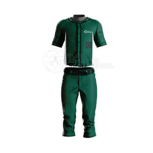 Uniforme de béisbol de tela elástica con jersey que absorbe la humedad y uniforme de béisbol con botones completos de diseño personalizado - Product Image 1