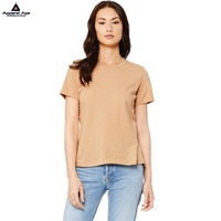 100% coton dames été à manches courtes T-Shirt haute qualité imprimé respirant décontracté hauts personnalisé Fine motif tricoté
