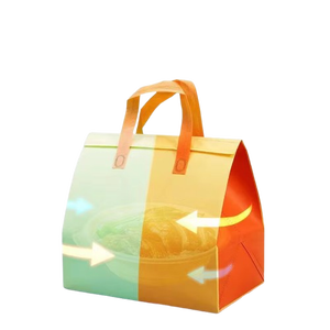 ถุงผ้าเก็บความเย็นพร้อมด้ามจับหุ้มฉนวนถุงอาหารใช้ซ้ำได้เป็นมิตรกับสิ่งแวดล้อมวัสดุไม่ทอออกแบบโลโก้ได้ตามต้องการ - Product Image 5