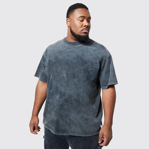 2025 surdimensionné lavage à l'acide graphique Vintage T-Shirt pour les hommes de grande taille 100% coton solide Logo personnalisé impression tricoté Service OEM - Product Image 5