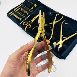 Ouvre-perles Pince à cheveux en acier inoxydable Pince à bec effilé personnalisée de haute qualité Acier inoxydable plaqué or - Product Image 6