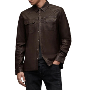 Blouson en cuir pour motard - Fermetures éclair et poches robustes pour les amateurs d'aventure - Blousons en cuir pour hommes - Veste pour hommes - Product Image 1