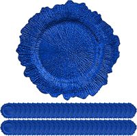 Syh1787 Assiette de Présentation Réutilisable en Plastique Argent et Or, Décoration de Table Moderne pour Thanksgiving et Mariages