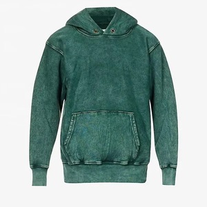 Sweat à capuche à manches longues pour hommes lavé à l'acide surdimensionné recadrée personnalisée hommes Streetwear Vintage Stone Wash Hoodies pour hommes - Product Image 1