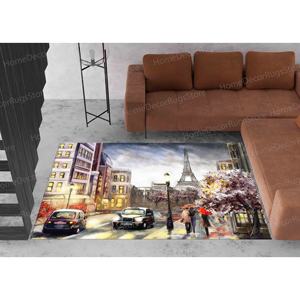 Tapis imprimé avec vue sur la ville d'Eiffel - Décoration d'intérieur avec vue sur Paris, tapis gobelin - Product Image 2