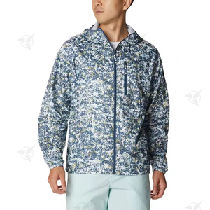 Chaqueta cortavientos con sublimación de cremallera completa, ligera y personalizada, chaqueta impermeable reflectante para entrenamiento con capucha, chaquetas para exteriores - Product Image 1