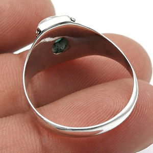 Classique fait à la main en argent sterling 925 magnifiquement conçu Style vintage anneaux de pierres précieuses émeraude naturelle pour elle au prix de gros - Product Image 4