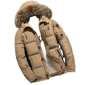 2025 à la mode personnalisé en gros hommes Vintage hiver doudoune grande taille col montant avec fermeture à glissière tissu de laine - Product Image 6