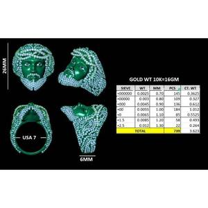 ชุดแหวนฮิปฮอปใบเล็กสำหรับผู้ชายชุดกระจกสแตนเลสสีเงินแท้สำหรับหน้าต่างกระจก - Product Image 4