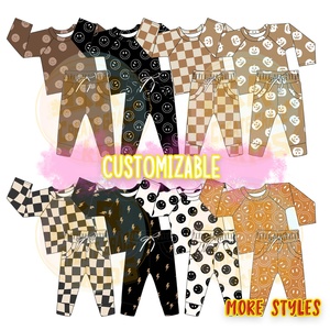 KERUI, conjunto de Sudadera con capucha a cuadros con cara sonriente para niños, ropa de algodón, conjunto de dos piezas de otoño a la moda para bebés, conjunto de ropa con capucha para niños pequeños - Product Image 4