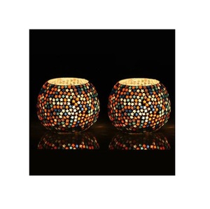 Amazon Offre Spéciale fleur de mariage indien pièce maîtresse photophore en mosaïque de verre bougeoir pour la décoration intérieure votive faite à la main - Product Image 4