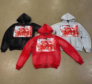 2025 Streetwear Chenille sudadera 500Gsm algodón de gran tamaño de lana de peso pesado Sudadera con capucha fabricante recortada sudaderas con capucha personalizadas Unisex - Product Image 3