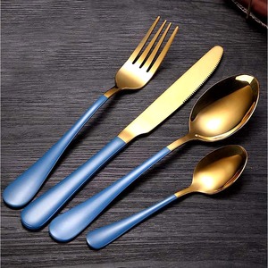 New Rose <b>Gold</b> Luxury Portugal Cutlery Set with Dark Hammered Design Rose <b>Gold</b> Handle Utensil Cutlery Set - Product Image 3
