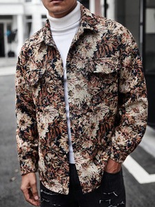 Veste pour hommes à imprimé floral décontracté à la mode pratique Les tissus amples et confortables montrent le charme de la veste pour hommes - Product Image 2