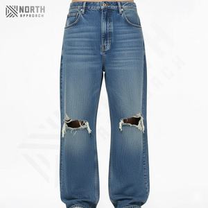 Pantalones Vaqueros de Mezclilla Apilados de Invierno Baratos para Hombre, de Alta Calidad, Secado Rápido, Ligeros, de Algodón, Holgados, Rectos, Lavados, de Pierna Ancha - Product Image 1