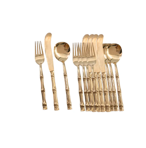 Ensemble de couverts en bambou et cuillère en laiton, cuillère à manger à bon prix, couverts en laiton, utilisation pour servir les aliments au restaurant - Product Image 3