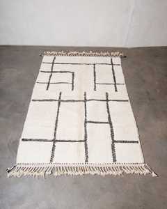 Haute Qualité Authentique Marocain Beni Ourain Tapis Designer À La Main Azilal Tapis Berbère Géométrique Dropship Disponible - Product Image 4