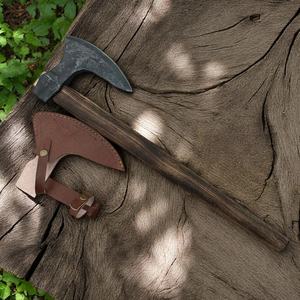 Hacha de Acero D2 de 19.5 Pulgadas Personalizada Jexmoo, Hachas Tomahawk con Mango de Madera de Palisandro, Funda de Cuero, Regalo para Exteriores, Hecho a Mano, Estilo Industrial - Product Image 3