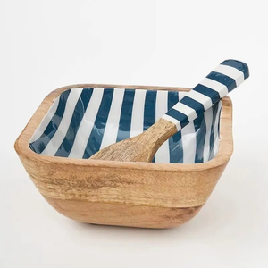 Tazón de Madera de Mango, Tazón Cuadrado de Madera para Ensalada y Servir - Product Image 1
