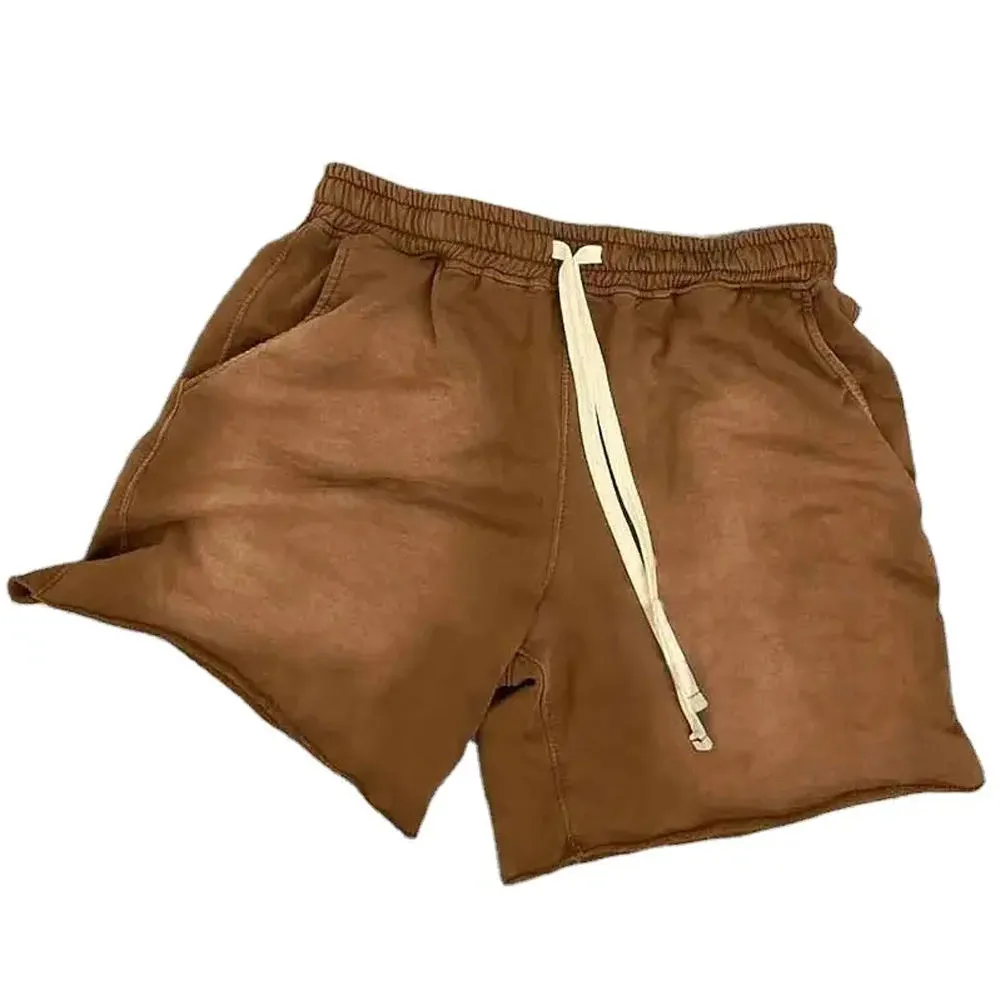 2024 Individuelle Schwere Baumwolle Säure-Wäsche Fleece Streetwear Säure-Wäsche Shorts Sport Kordelzug Säure-Wäsche-Short