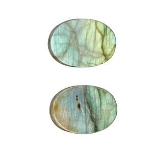 หินลาบราดอไรต์สีฟ้า12X19มม. สินค้ามาใหม่อัญมณีทรงรีแบนเรียบเป็นธรรมชาติปรับเทียบอัญมณีหลวมสำหรับเครื่องประดับชั้นดี - Product Image 4