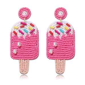 Boucles d'oreilles uniques brodées à la main avec perles - Product Image 2