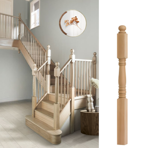 Poteaux d'escalier en bois de peuplier massif traditionnel et durable EFS, pièces d'escalier tournées, durabilité, vente en gros au Vietnam - Product Image 6