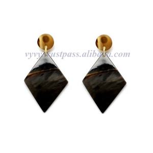Boucles d'oreilles tendance en corne de buffle d'eau naturelle du Vietnam, à clipser, pour mariages, fêtes ou cadeaux, bijoux fantaisie VE271 - Product Image 1